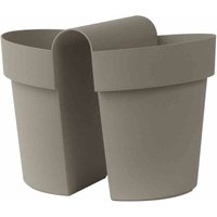 Euro3plast - Balkonhängetopf be-up 25 cm, taupe von EURO3PLAST