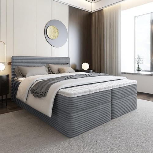 EURO-MOEBEL Bett Doppelbett Boxspringbett SENO ohne Topper + 2 Bettkästen, H3 (TILIA 85, 200 x 200 cm) von EURO-MOEBEL