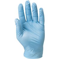 Box mit 100 blauen Nitrilhandschuhen, puderfrei, AQL15, Größe 8 von EURO PROTECTION