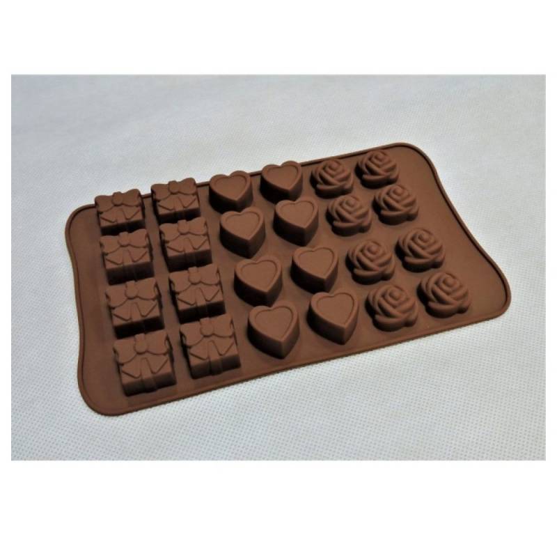 EUROBATT Sp. z o.o. Backform Silikonform für Schokoladen-Pralinen Mix ca.: 22 x 14 cm, (1-tlg) von EUROBATT Sp. z o.o.