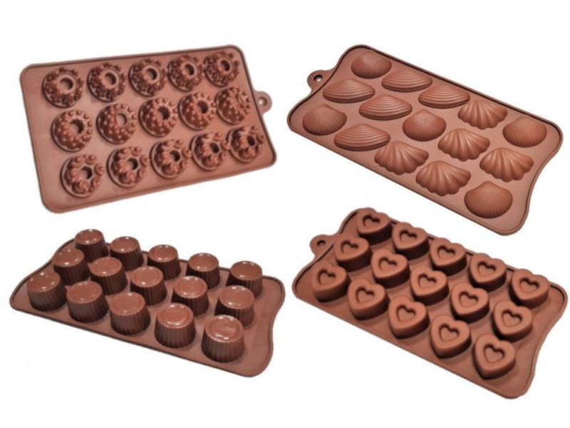 EUROBATT Sp. z o.o. Schokoladenform Silikon Backform Pralinenform Schokolade Pralinen Form Eiswürfel, (4-tlg) von EUROBATT Sp. z o.o.