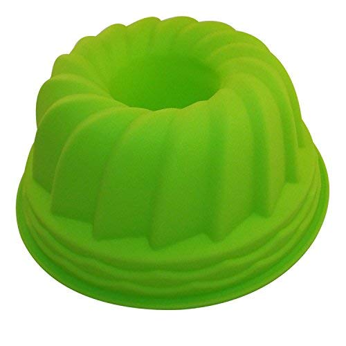 EUROBATT Gugelhupf Silikon Backform OHNE EINFETTEN einfach backen 21 cm in grün praktische Kuchenform Silikonform von EUROBATT