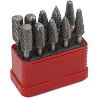 RBS.1010 Rotationsfräserset - Verzahnung Typ Doppelschnitt - Durchmesser Kopf 10 mm - Durchmesser Schaft 6 mm - Verpackt im Kunststoffkoffer von EUROBOOR