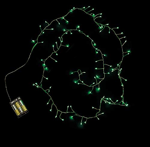 EUROCINSA Kupferstreifen mit Zweigen mit 100 grünen statischen und blinkenden LEDs (ohne Batterien) 2 m. 1 Stück, Einheitsgröße von EUROCINSA