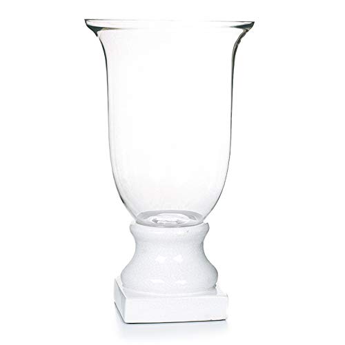 EUROCINSA Ref.15341 Vase, Kerzenhalter, Glas, Keramik, transparent, weiß, 39 x 39 x 62 cm von EUROCINSA