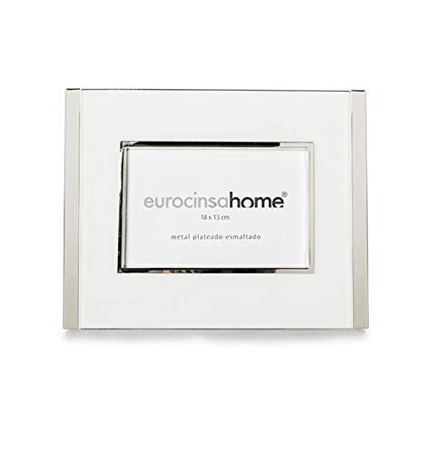 EUROCINSA Ref.17111 Bilderrahmen, Glas, Aluminium, Weiß, Silber, 26 x 21 cm von EUROCINSA