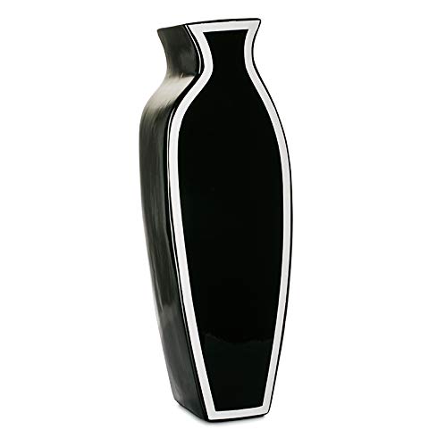 EUROCINSA Ref.17261 Vase aus Keramik, Bilbao, Schwarz, 16 x 12 x 49 cm von EUROCINSA