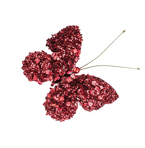 EUROCINSA Ref.28650 Navidad, Schmetterlinge rot, Box mit 12 Stück, rot, 11 x 9 cm von EUROCINSA