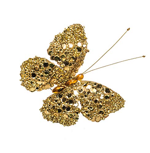 EUROCINSA Ref.28651 Navidad, Mariposa Gold und Ambar Steinchen, Schachtel mit 12 Stück, 11 x 9 cm von EUROCINSA