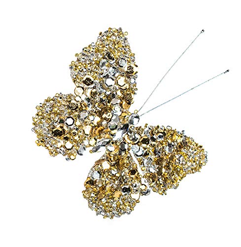 EUROCINSA Ref.28652 Navidad, Schmetterling, transparent, 12 Stück, Gold/Silber, 11 x 9 cm von EUROCINSA