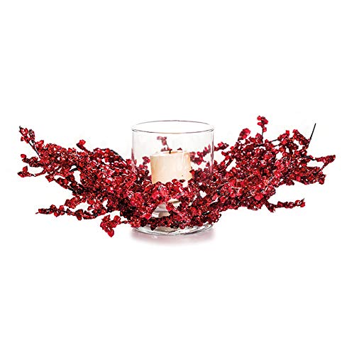 EUROCINSA Ref.70676C20 Navidad, Kerzenhalter, EIS, Rot, 1 Stück, Kunststoff/Glas, 35 cm von EUROCINSA