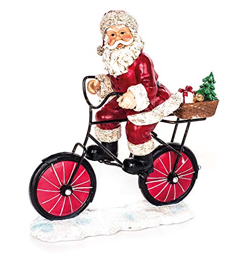 EUROCINSA Weihnachtsmann rot weiß aus Polyresin auf Fahrrad mit Geschenken 23 x 26 m 1 Stück, Einheitsgröße von EUROCINSA