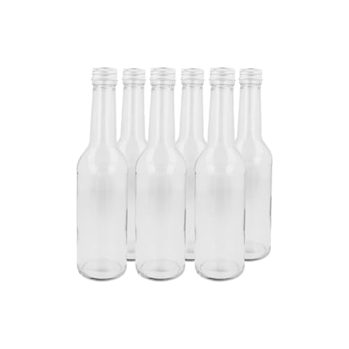 EUROHOME 6er Einmachglas Set - Glasflaschen mit Schraubverschluss - transparente Schraubflasche 23,5 cm mit 350 ml Fassungsvermögen - Spülmaschinenfeste Flaschen mit Verschraubung von EUROHOME