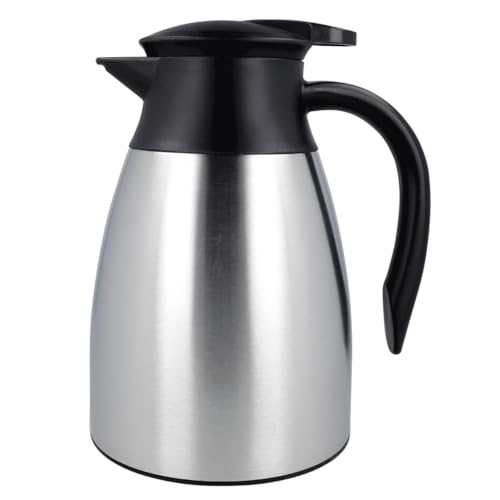 EUROHOME Isolierkanne aus rostfreiem Edelstahl 1 L - Doppelwandige Thermoskanne für effektive Isolierung - Thermo Edelstahl Kanne 20 cm - Vielseitige Thermokanne für Kaffee, Tee und mehr von EUROHOME