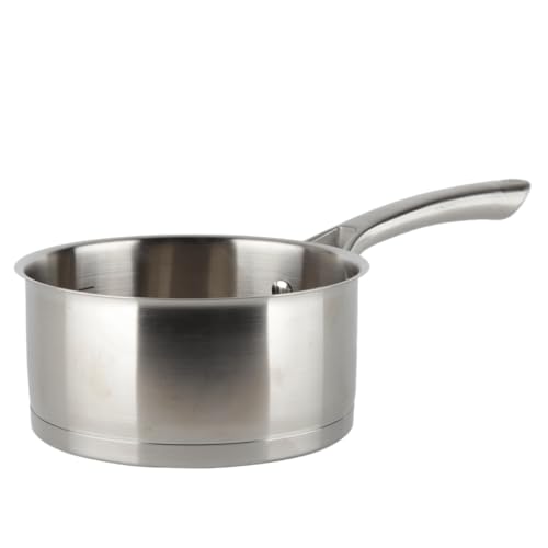 EUROHOME Kasserolle 1L - Stielkasserolle mit handlichem Griff - Edelstahltopf induktionsgeeignet - Kochtopf Edelstahl Ø16 cm - Topf für alle Herdarten - Universaltopf mit integrierter Messskala von EUROHOME
