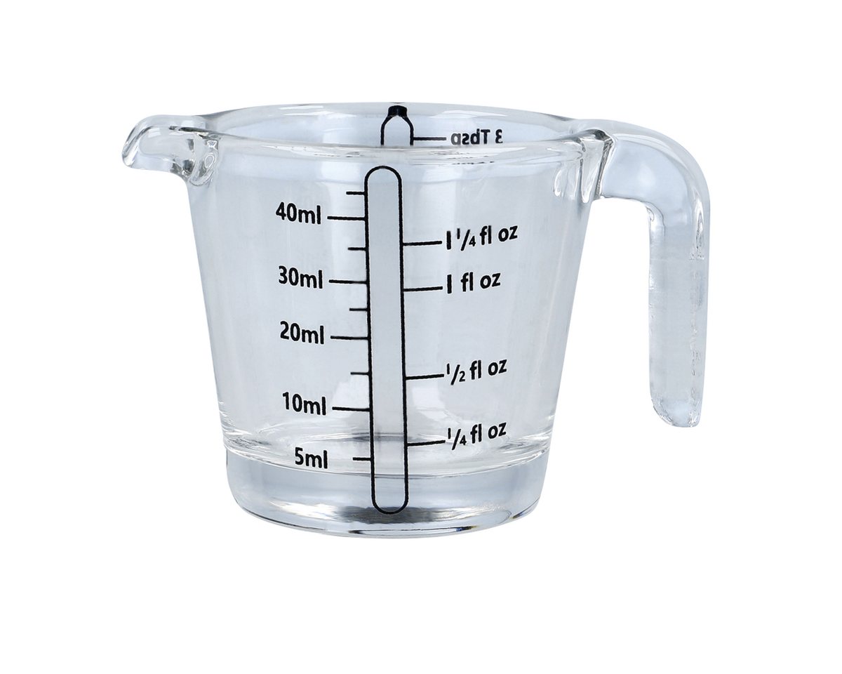 EUROHOME Messbecher Messglas 40 ml - Borosilikat-Glas Messbecher mit Ausgusslippe, Glas, (Mini Messgefäß mit Dosierhilfe 4 cm), Vielseitiger Meßbecher für Küche und Bad von EUROHOME