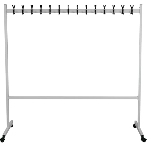 EUROKRAFT | Basic | Mobiler Garderobenständer | HxT 1700 x 550 mm | 2 x 14 Haken von EUROKRAFT