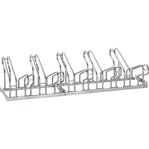 eurokraft | pro | Fahrradständer | Bügel aus 18 mm Stahlrohr | Radeinstellung zweiseitig | feuerverzinkt | 10 Stellplätze von EUROKRAFT