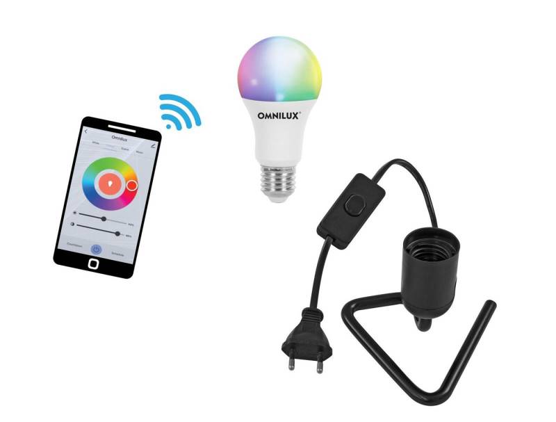 EUROLITE Dekolicht EUROLITE Set LED E27 RGB/WW/CW WiFi + Triangle Fassung schwarz von EUROLITE