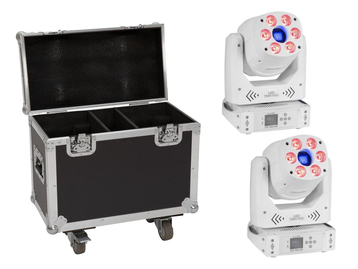 EUROLITE Discolicht EUROLITE Set 2x LED TMH-H90 Hybrid Moving-Head Spot/Wash COB ws + Case EUROLITE Discolicht EUROLITE Set 2x LED TMH-H90 Hybrid Moving-Head Spot/Wash COB ws + Case von EUROLITE