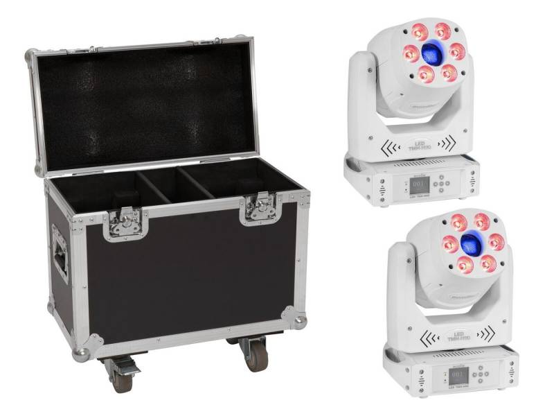 EUROLITE Discolicht EUROLITE Set 2x LED TMH-H90 Hybrid Moving-Head Spot/Wash COB ws + Case von EUROLITE