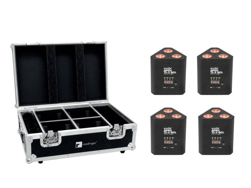 EUROLITE Discolicht EUROLITE Set 4x AKKU TL-3 QCL RGB+UV Trusslight + Case m. Ladefunktion von EUROLITE