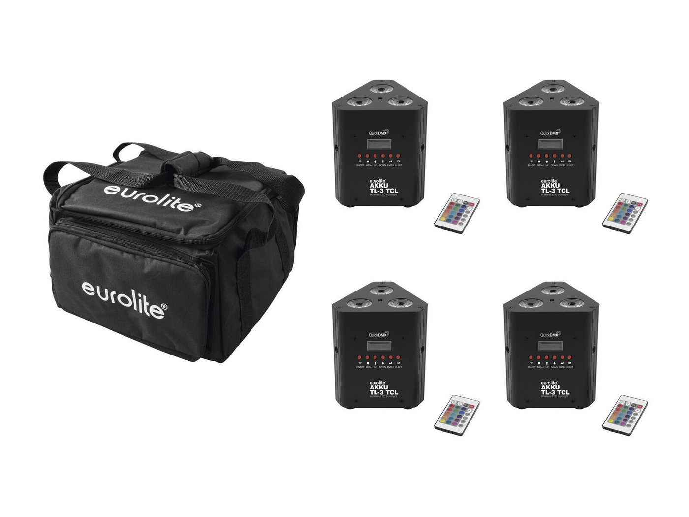 EUROLITE Discolicht EUROLITE Set 4x AKKU TL-3 QuickDMX + Soft-Bag von EUROLITE