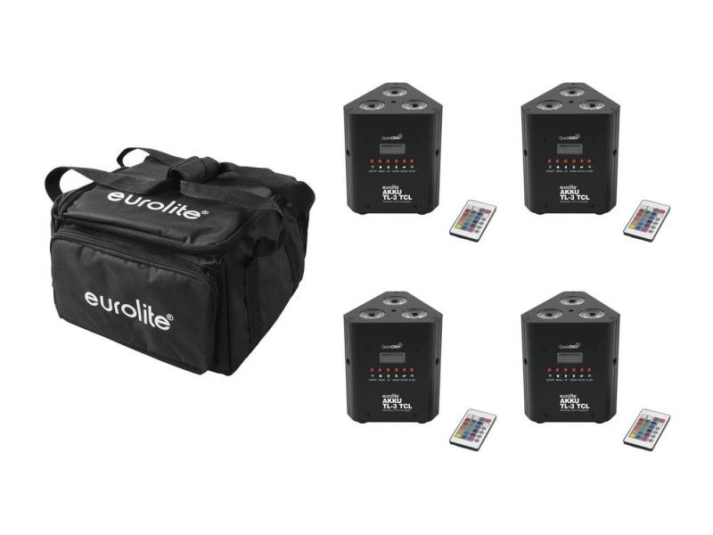 EUROLITE Discolicht EUROLITE Set 4x AKKU TL-3 QuickDMX + Soft-Bag von EUROLITE