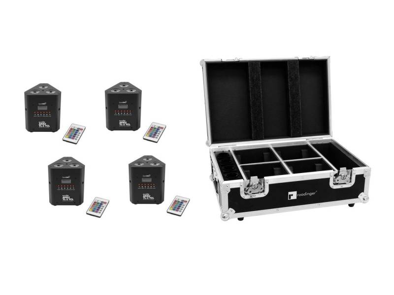 EUROLITE Discolicht EUROLITE Set 4x AKKU TL-3 TCL QuickDMX + Case mit Ladefunktion von EUROLITE