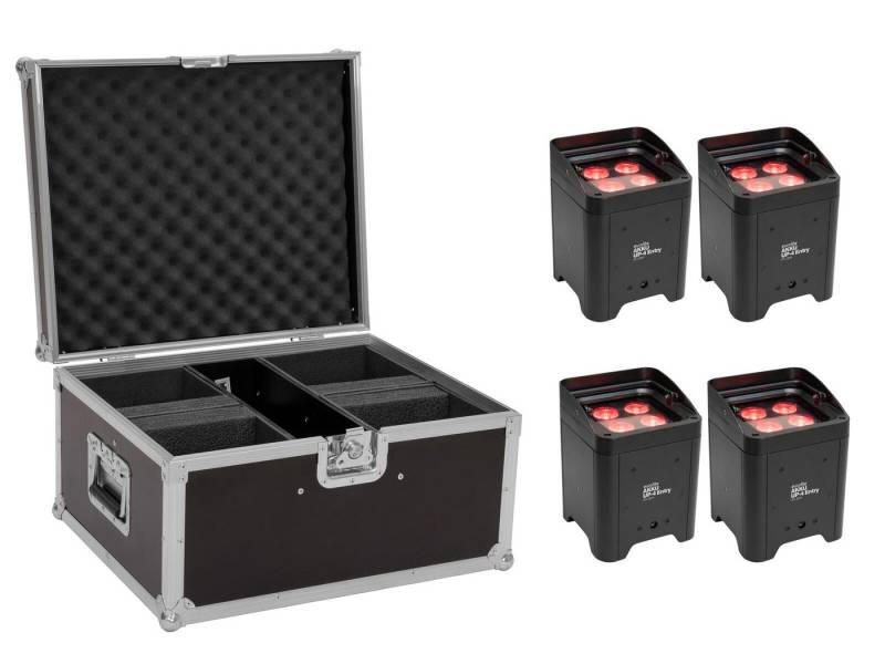 EUROLITE Discolicht EUROLITE Set 4x AKKU UP-4 Entry QCL Spot + Case von EUROLITE