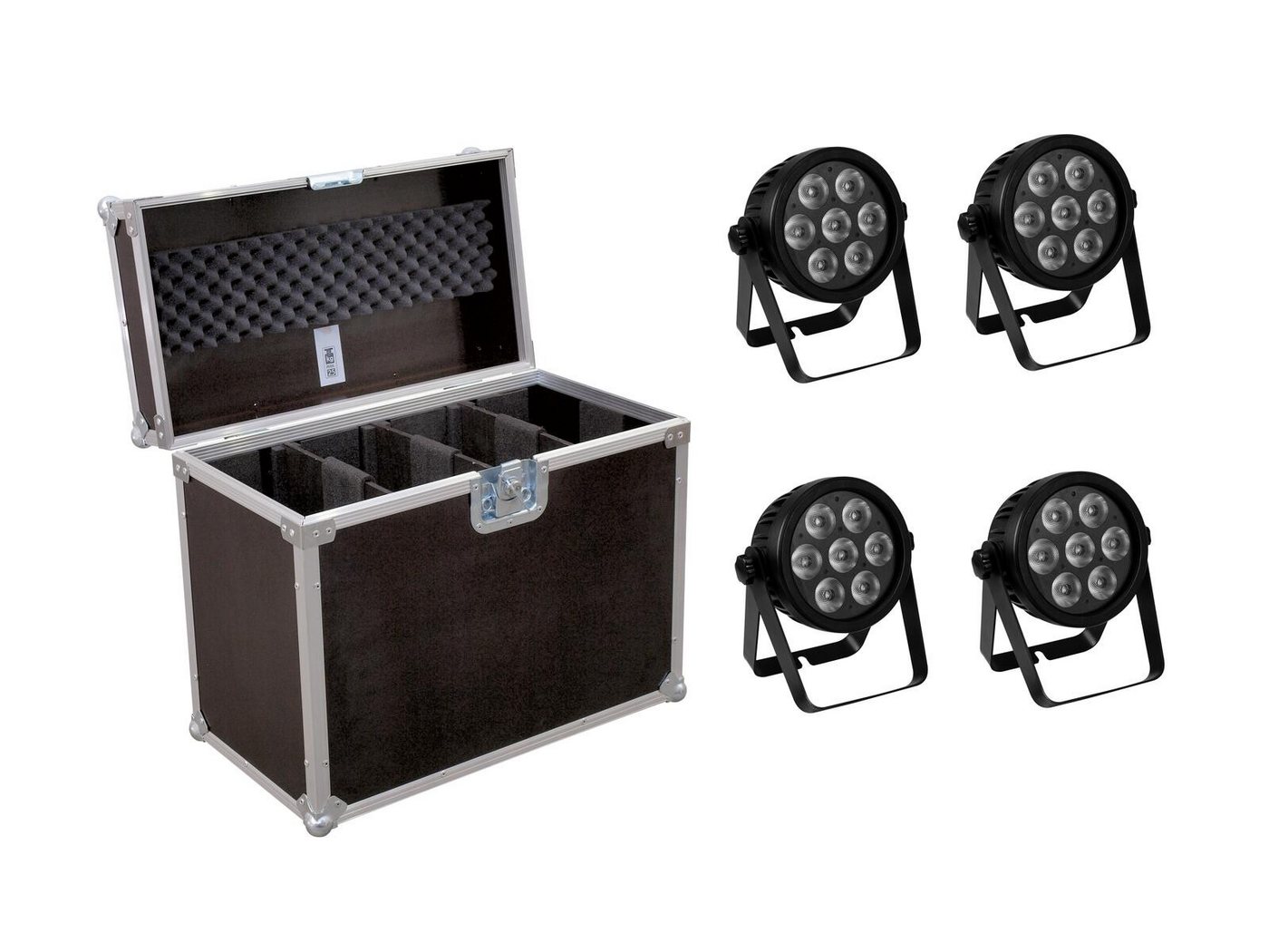 EUROLITE Discolicht EUROLITE Set 4x LED 7C-7 Silent Slim Spot + Case EUROLITE Discolicht EUROLITE Set 4x LED 7C-7 Silent Slim Spot + Case von EUROLITE