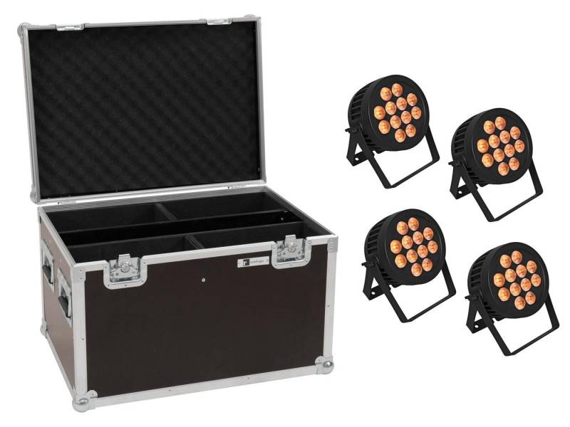 EUROLITE Discolicht EUROLITE Set 4x LED IP PAR 12x8W QCL Spot + Case von EUROLITE