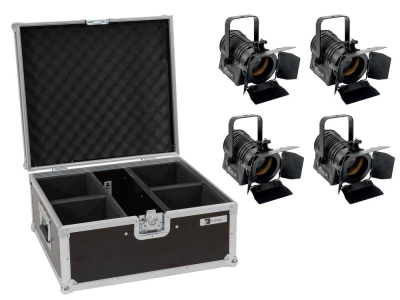 EUROLITE Discolicht EUROLITE Set 4x LED THA-20PC TRC Theater-Spot sw + Case von EUROLITE