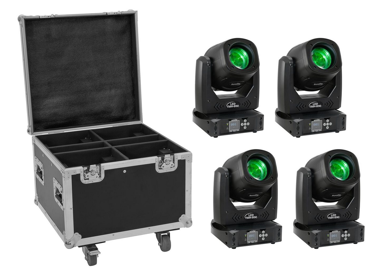 EUROLITE Discolicht EUROLITE Set 4x LED TMH-B90 + Case mit Rollen EUROLITE Discolicht EUROLITE Set 4x LED TMH-B90 + Case mit Rollen von EUROLITE