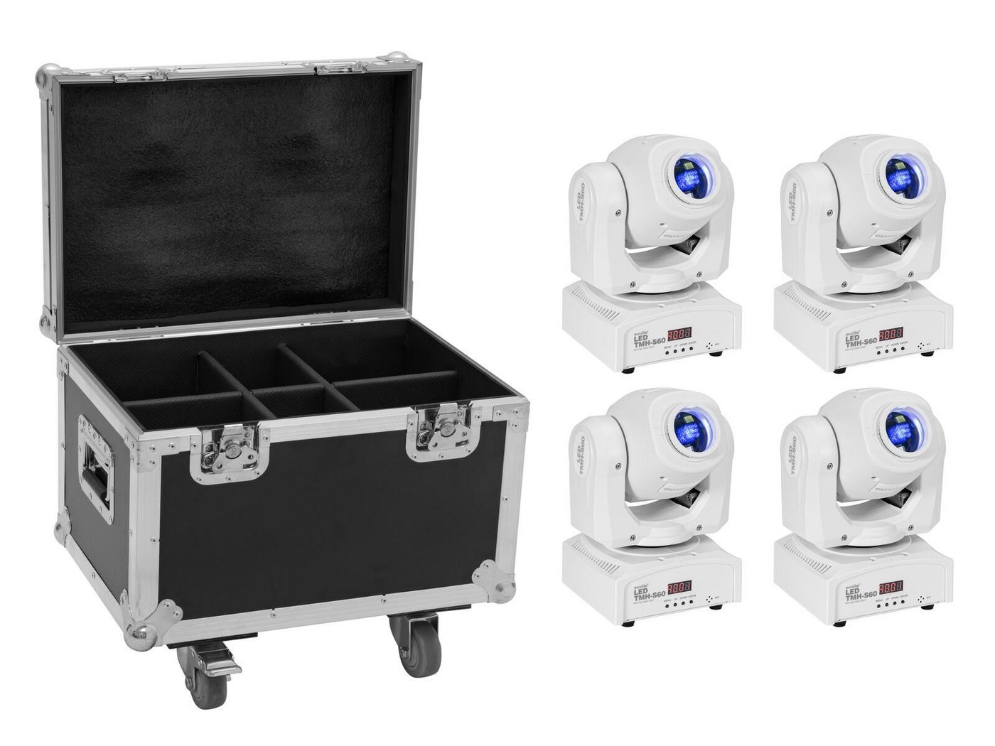 EUROLITE Discolicht EUROLITE Set 4x LED TMH-S60 Moving-Head-Spot ws + Case EUROLITE Discolicht EUROLITE Set 4x LED TMH-S60 Moving-Head-Spot ws + Case von EUROLITE