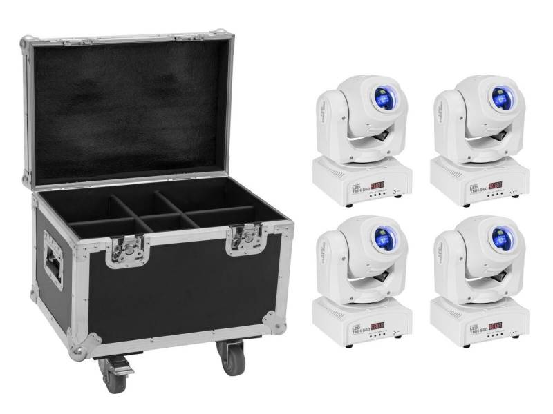 EUROLITE Discolicht EUROLITE Set 4x LED TMH-S60 Moving-Head-Spot ws + Case von EUROLITE