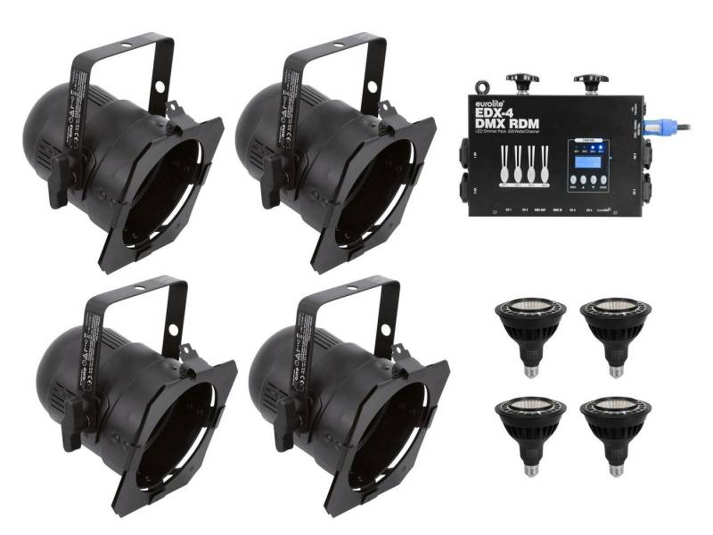 EUROLITE Discolicht EUROLITE Set 4x PAR-38Spot sw dim2warm + EDX-4 DMX RDM LED-Dimmerpack, Weiß EUROLITE Discolicht EUROLITE Set 4x PAR-38Spot sw dim2warm + EDX-4 DMX RDM LED-Dimmerpack, Weiß von EUROLITE