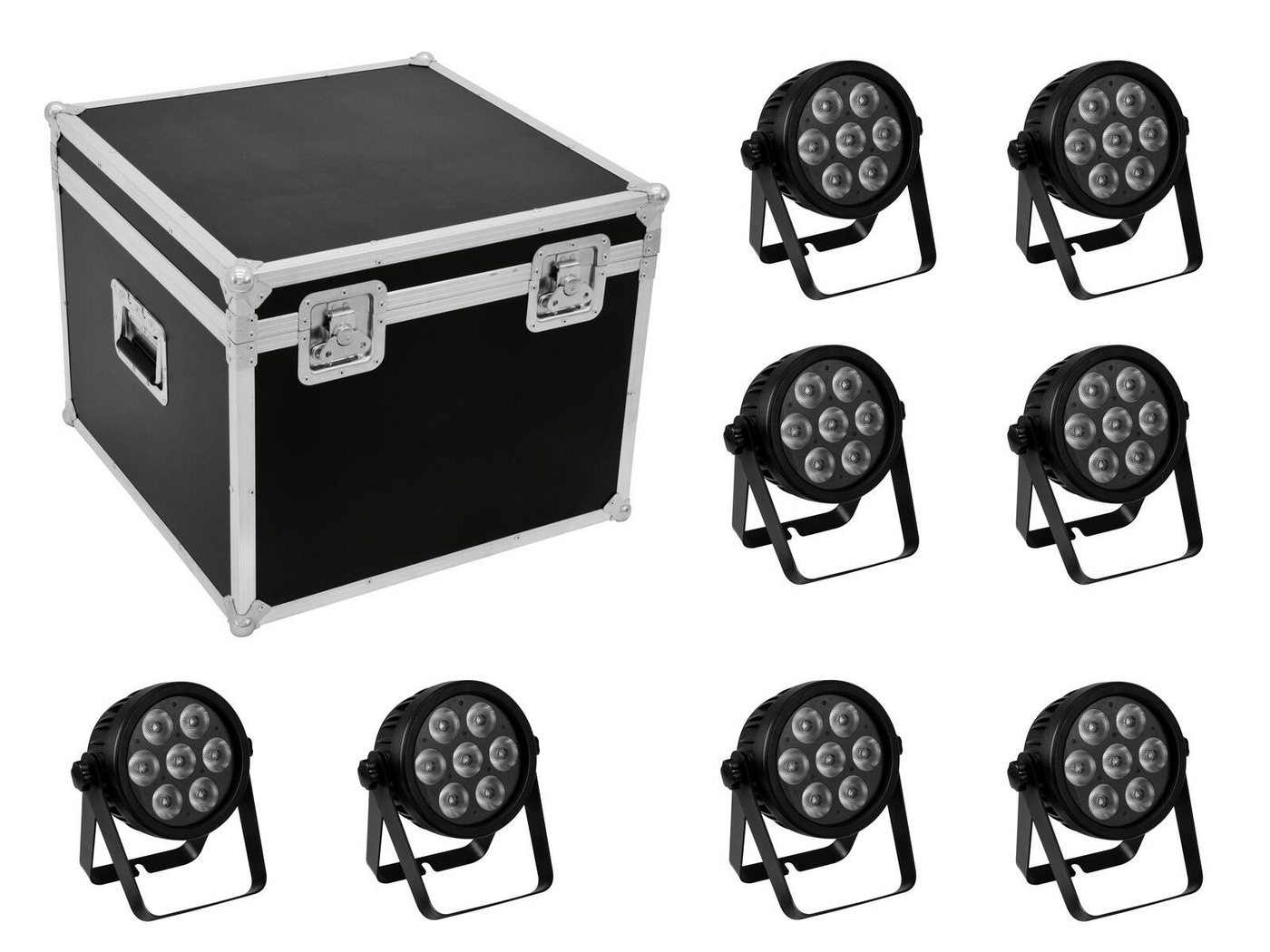 EUROLITE Discolicht EUROLITE Set 8x LED 7C-7 Silent Slim Spot + Case EUROLITE Discolicht EUROLITE Set 8x LED 7C-7 Silent Slim Spot + Case von EUROLITE