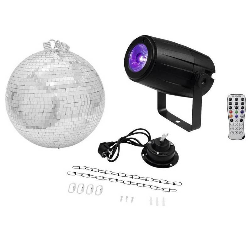 EUROLITE Discolicht Spiegelkugel 30 cm mit Motor+ LED PST-5 QCL Spot, mit Motor, mit LED-Beleuchtung von EUROLITE