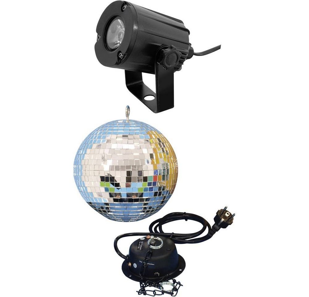 EUROLITE Discolicht Spiegelkugel-Set 200 mm mit LED-Spot, mit LED-Beleuchtung, mit Motor von EUROLITE