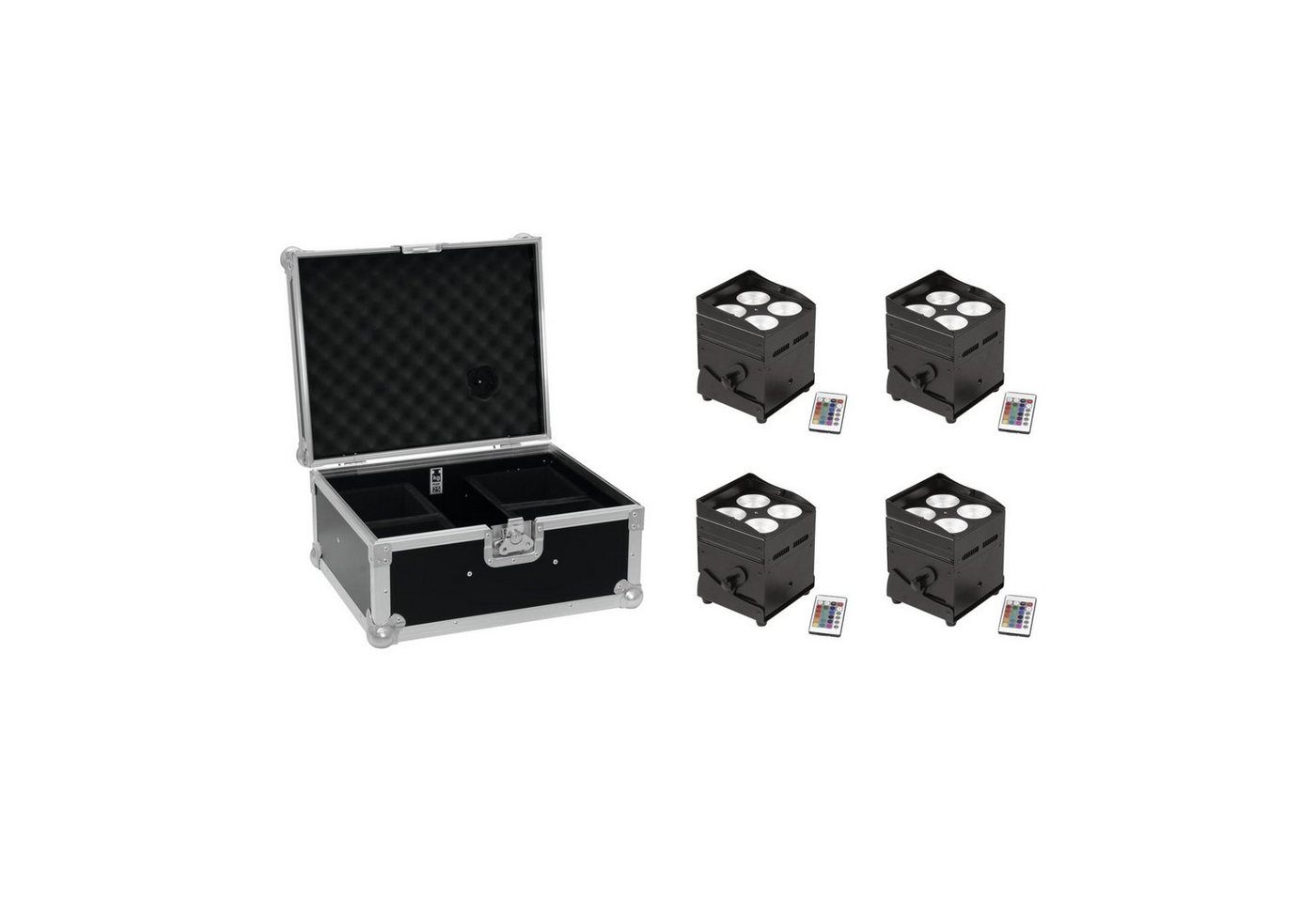 EUROLITE Discolicht, Set 4x AKKU UP-4 QCL QuickDMX + Case - Scheinwerfer Set von EUROLITE