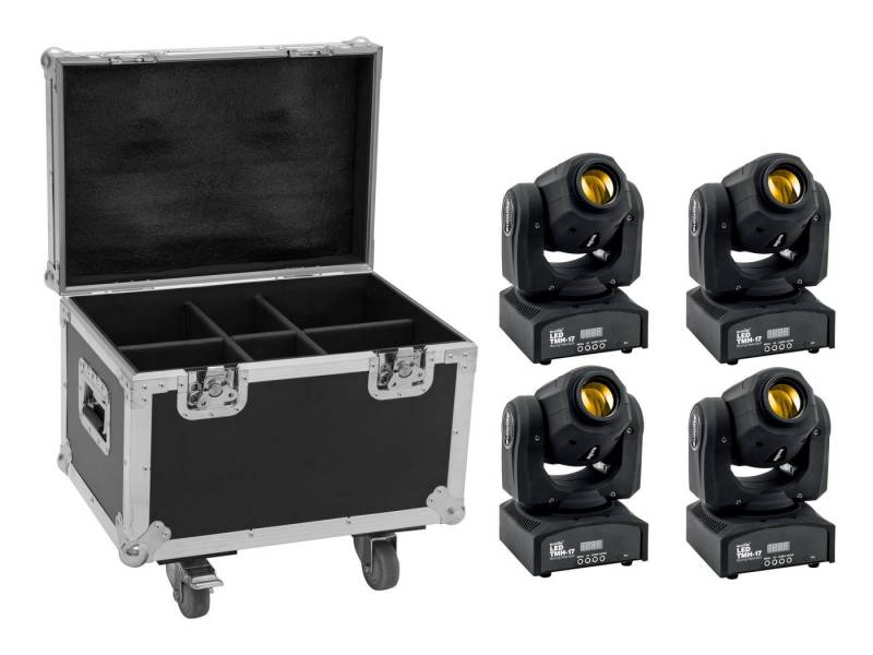 EUROLITE LED Discolicht Eurolite Set 4 x LED TMH-17 Spot + Case mit Rollen von EUROLITE