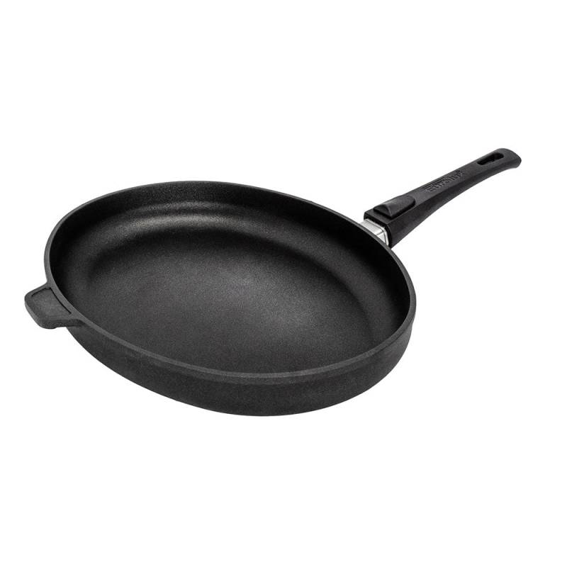 Fischpfanne 38×28 cm – Aluminium-Guss, LuxTec® Antihaft, Thermoboden, abnehmbarer Griff, Made in Germany von EUROLUX®
