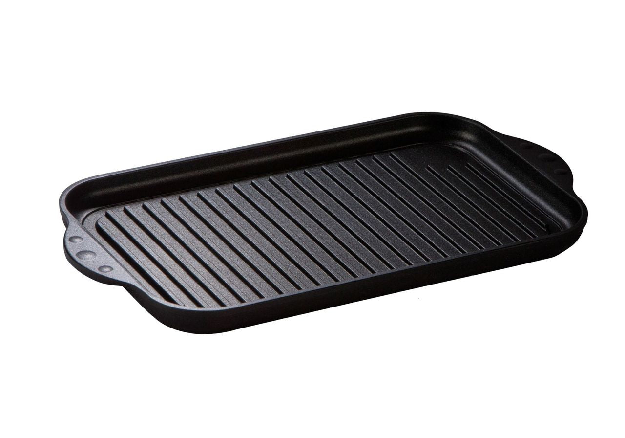 Grillplatte aus Guss – glatt & gerillt | Eurolux® für alle Herdarten und Grills von EUROLUX®
