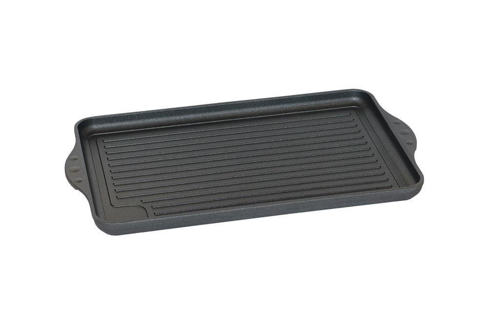 Grillplatte aus Guss – glatt & gerillt | Eurolux® für alle Herdarten und Grills von EUROLUX®