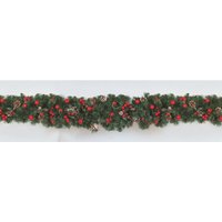 Ramone Verde Pvc Cm.28Xmt.2.70 Tannenzapfen/Rote Eicheln/Schneebedeckte Zweige Weihnachtsdekoration von EURONATALE