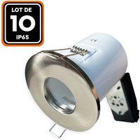 10 Support Spot bbc Alu Brossé IP65 avec Douille GU10 von EUROPALAMP