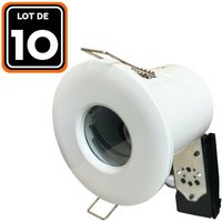 10 Support Spot bbc blanc IP65 avec Douille GU10 von EUROPALAMP