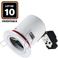 10 Supports Spot bbc Orientable Blanc IP20 avec Douille GU10 von EUROPALAMP