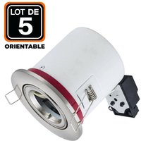 5 Supports Spot bbc Orientable inox IP20 avec Douille GU10 von EUROPALAMP